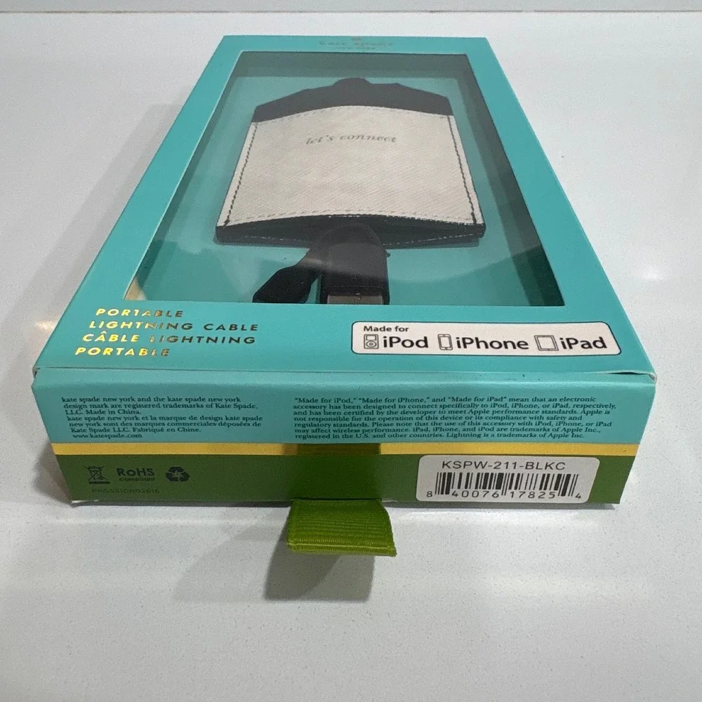 Kate Spade New York Portable Lightning Cable Let's‎ Connect iPhone iPad